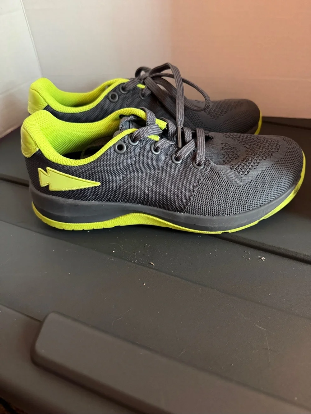 Woman’s Ballistic Trainers Athletic shoes in wolf Grey and Acid Lime
